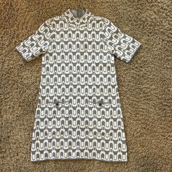 MAEVE The Annalise Mock-Neck Chenille Sweater Mini Dress in Medium Retro Mod - Picture 7 of 9